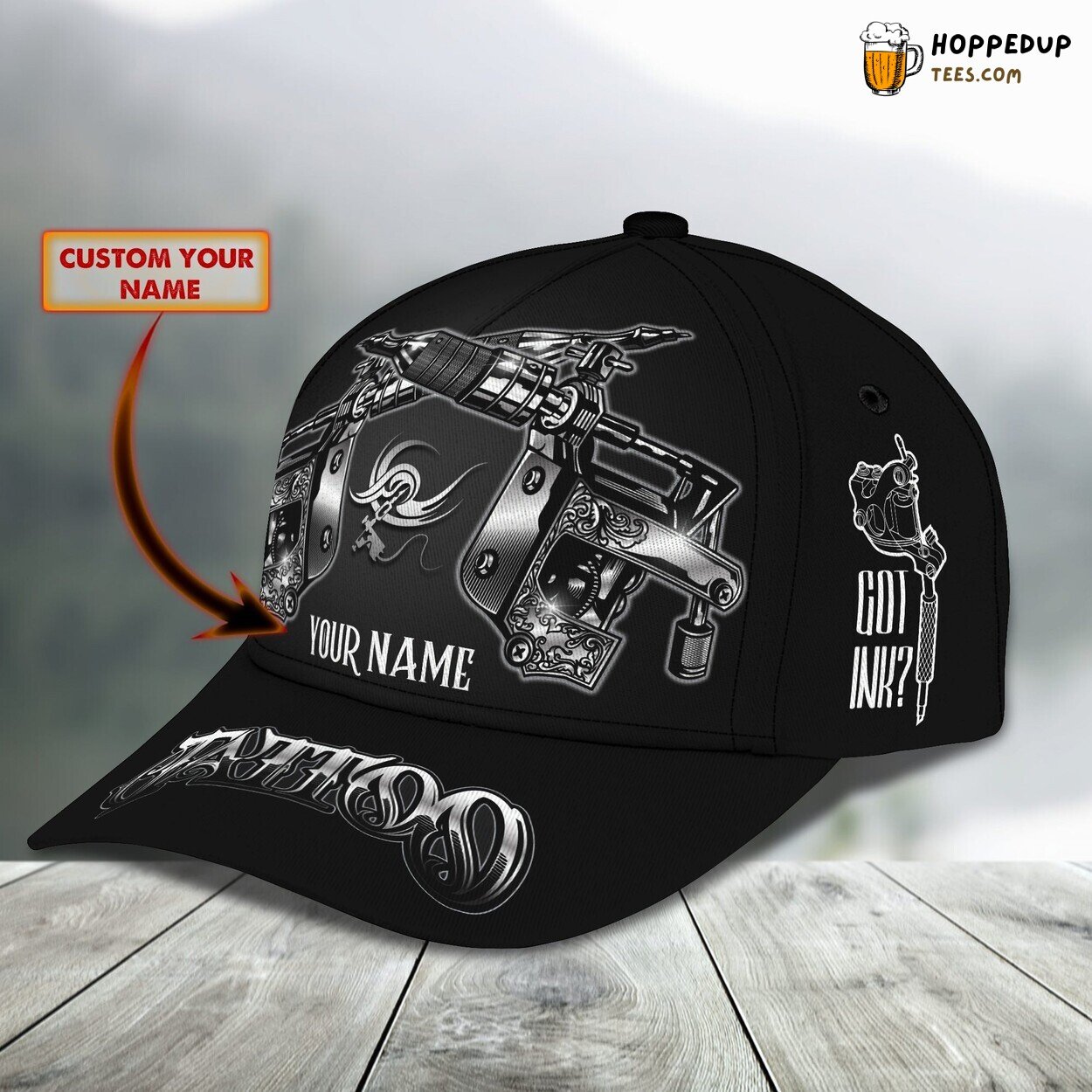 3D Classic Cap Tattoo Enthusiast Series Personalized Name Unique Hat Experience