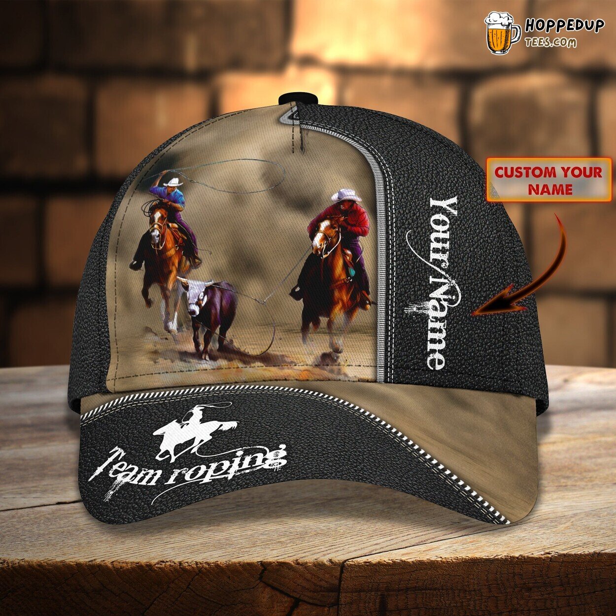 3D Classic Cap Team Roping Enthusiast Personalized Name Unique Hat