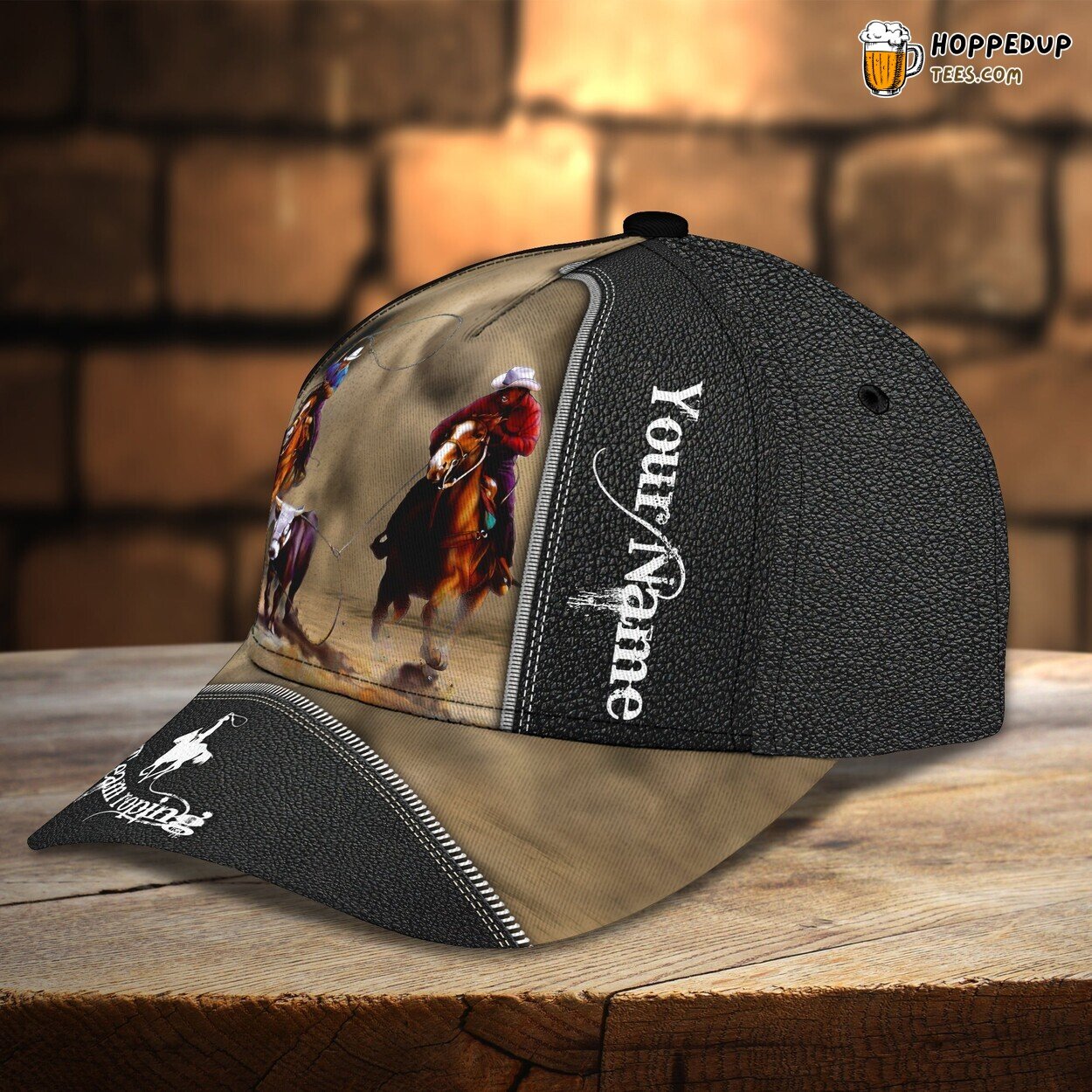 3D Classic Cap Team Roping Enthusiast Personalized Name Unique Hat 3D Classic Cap Team Roping Enthusiast Personalized Name Unique Hat