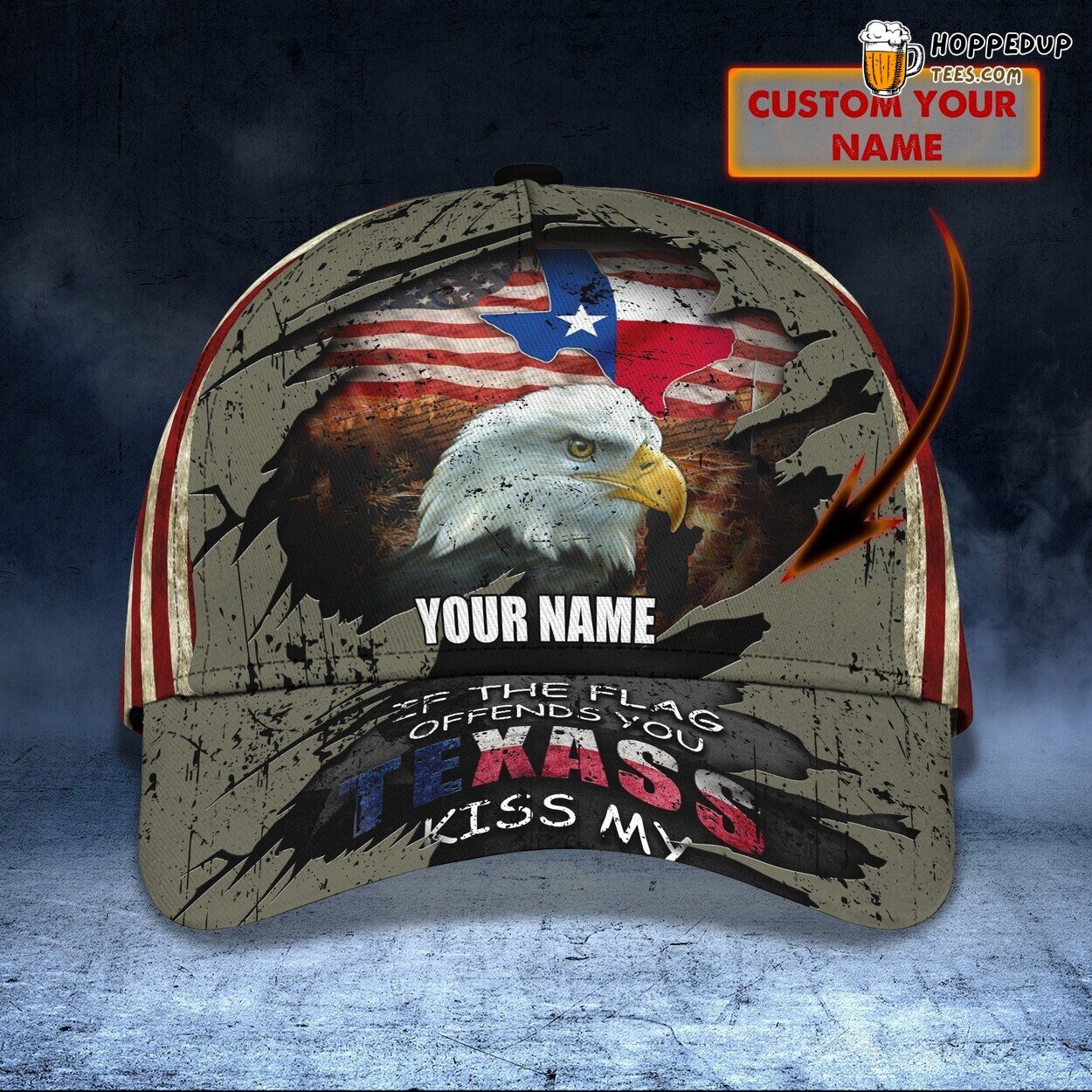 3D Classic Cap Texas Enthusiast Series Personalized Name Hat Tribute
