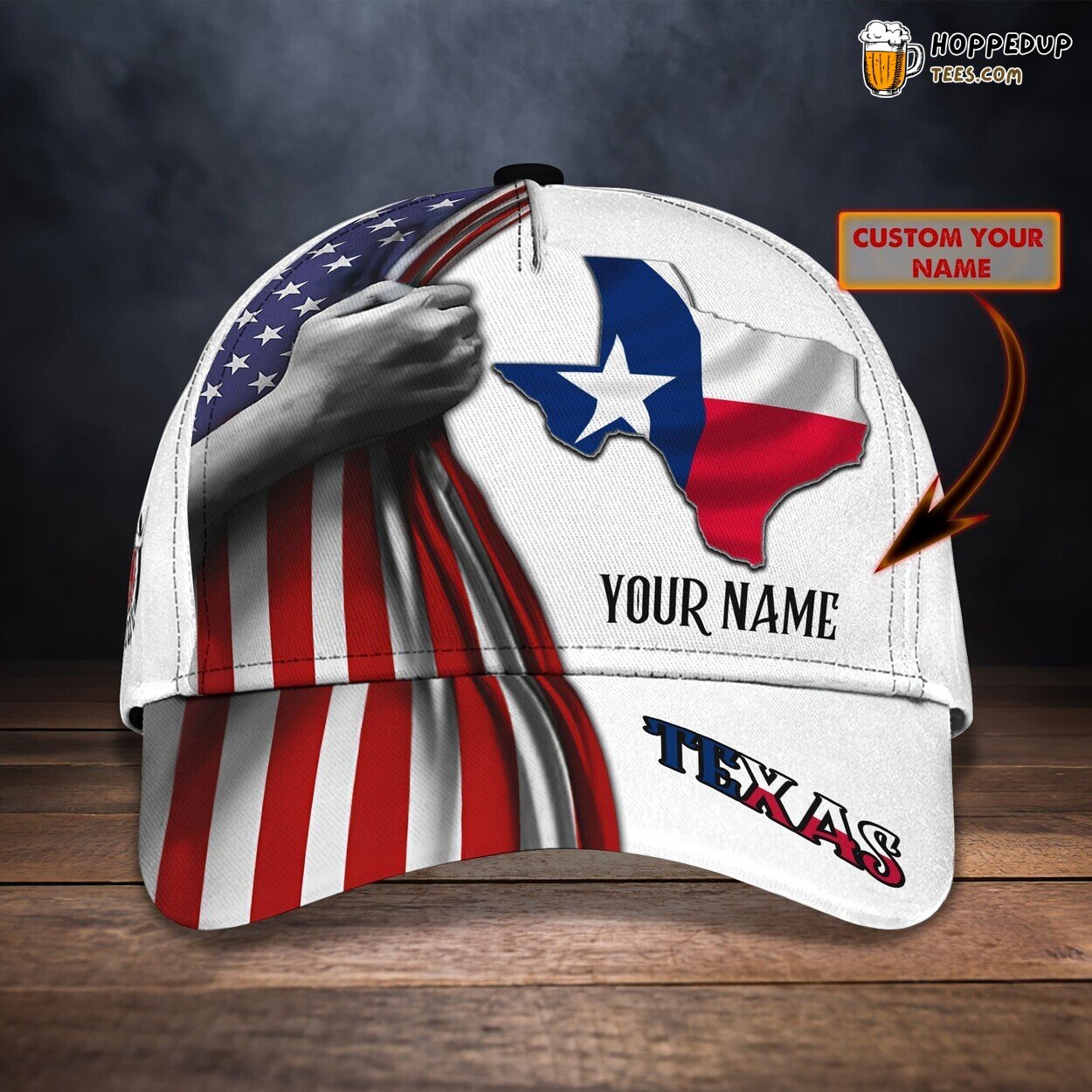 3D Classic Cap Texas Flag Pride Personalized Name Classic Hat Design Tribute
