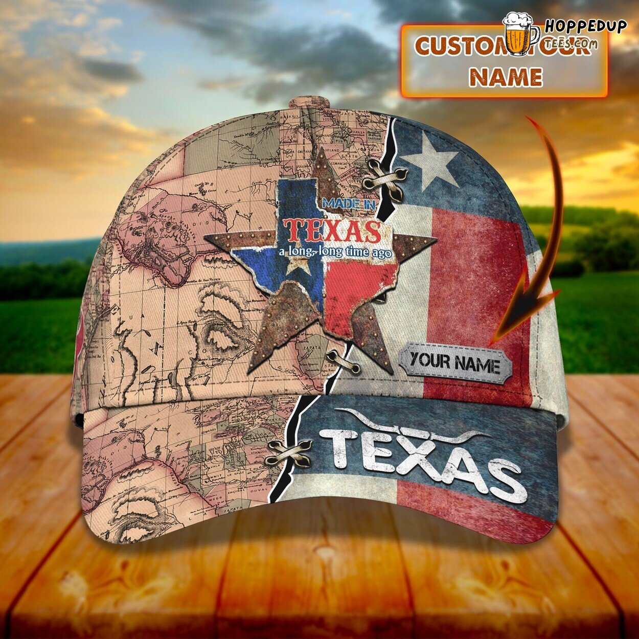 3D Classic Cap Texas Personalized Name Design Unique Premium Elegant