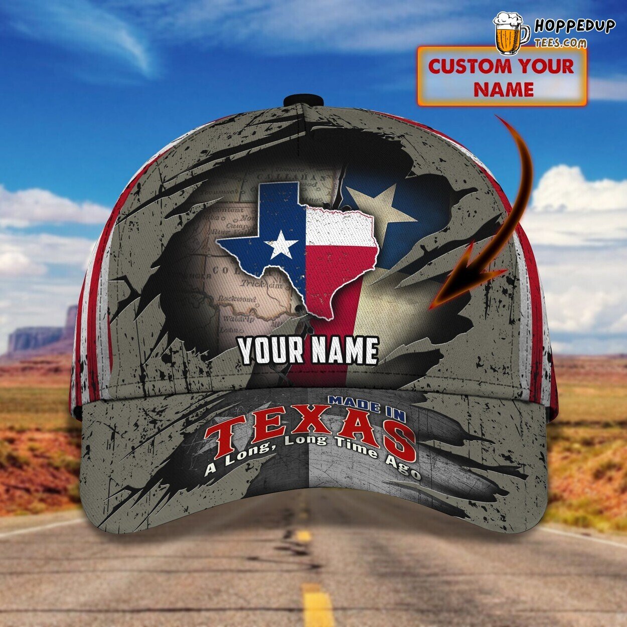 3D Classic Cap Texas Pride Series Personalized Name Unique Hat Experience