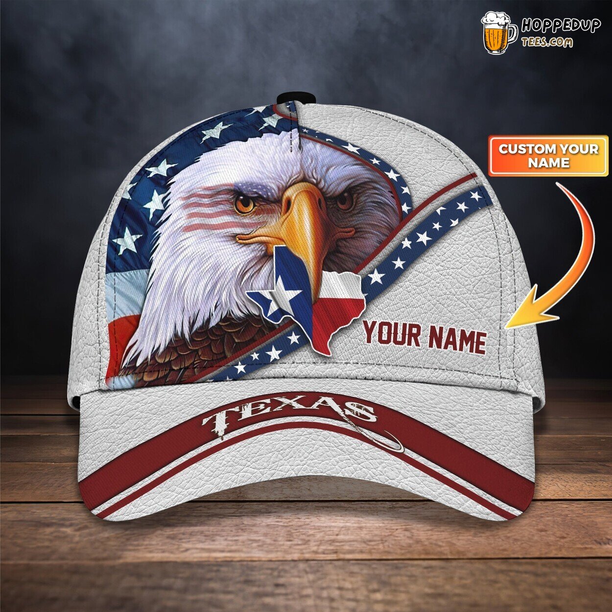 3D Classic Cap Texas Proud Eagle Personalized Name Classic Hat Unique Design