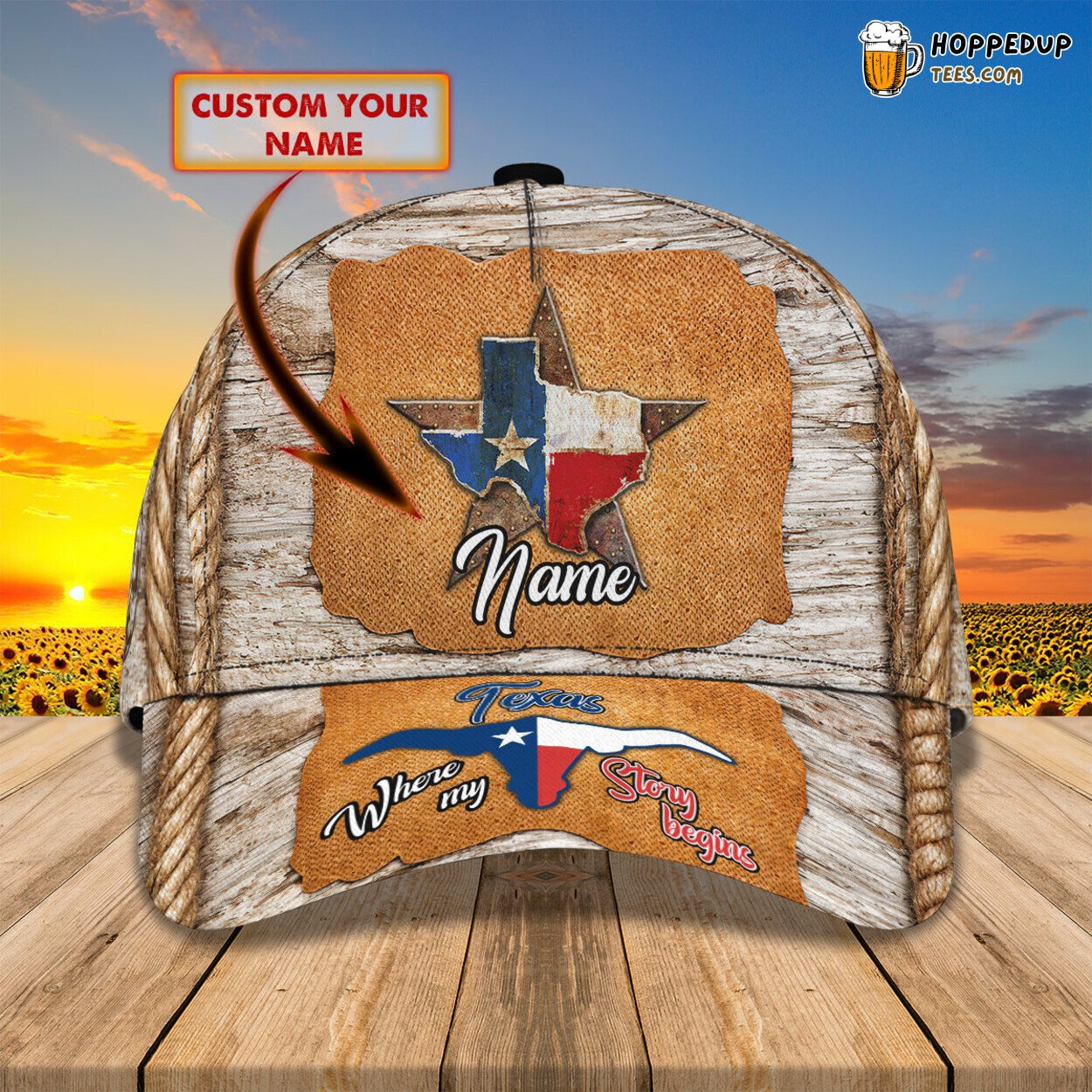 3D Classic Cap Texas State Pride Personalized Name Unique Design Hat