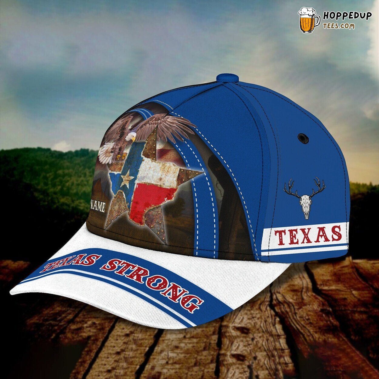 3D Classic Cap Texas Strong Spirit Personalized Name Hat Unique Design Series