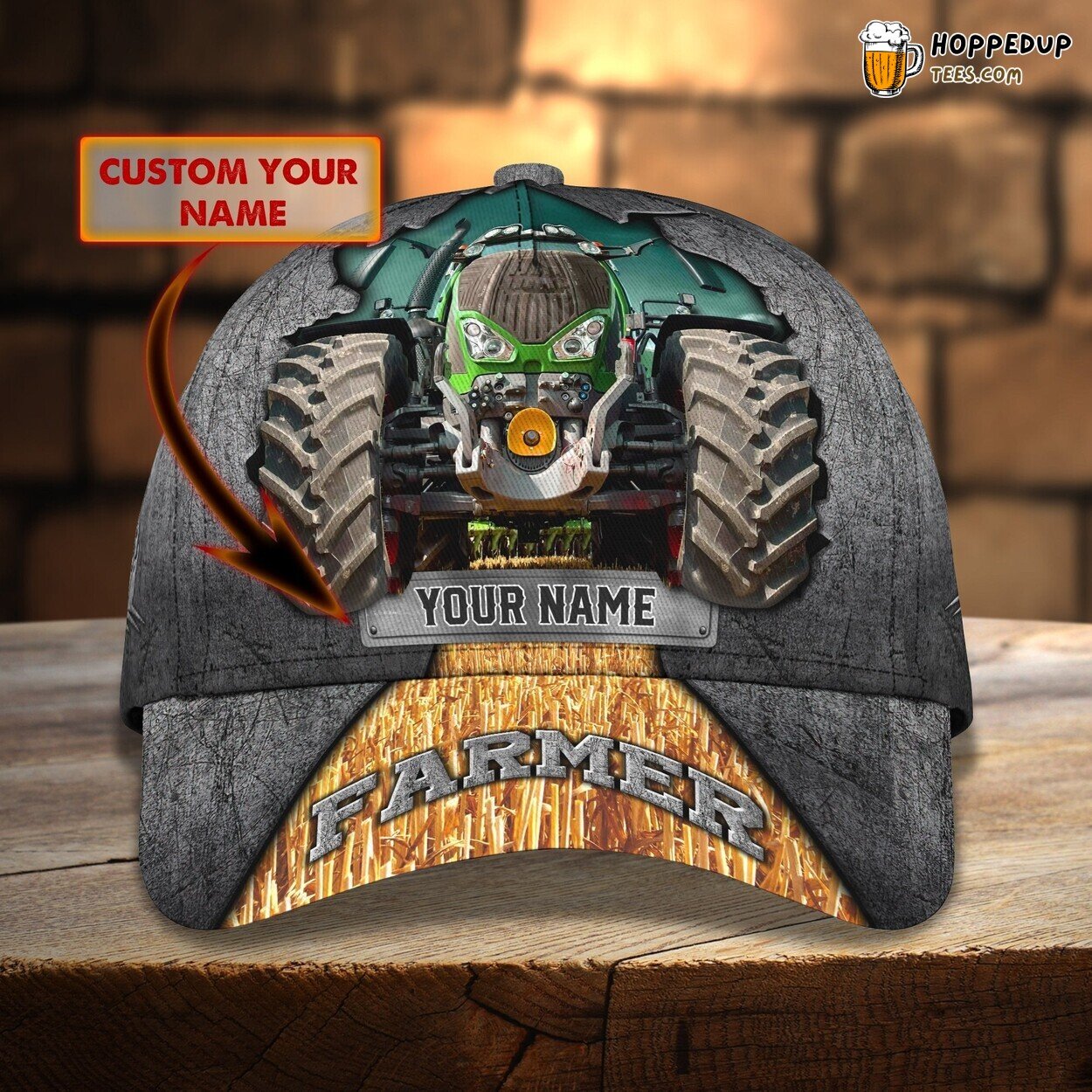3D Classic Cap Tractor Enthusiasts Personalized Name Unique Hat Design Series