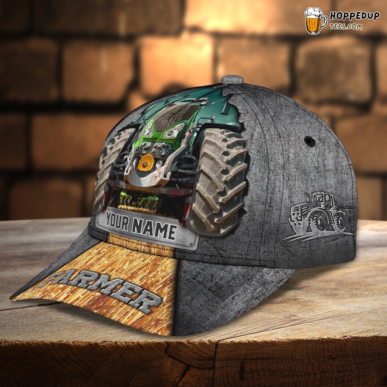 3D Classic Cap Tractor Enthusiasts Personalized Name Unique Hat Design Series