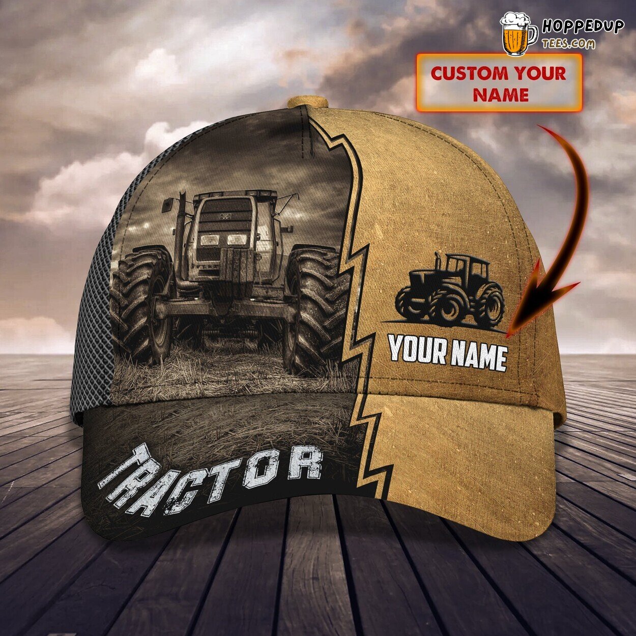 3D Classic Cap Tractor Farming Enthusiast Personalized Name Hat