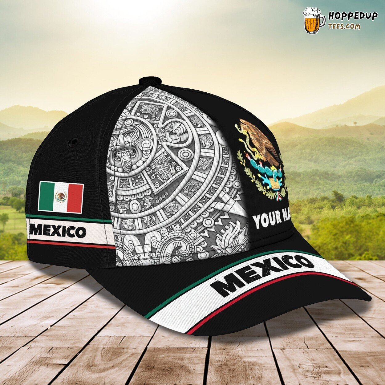 3D Classic Cap Tribute to Mexico Pride Personalized Name Unique Hat