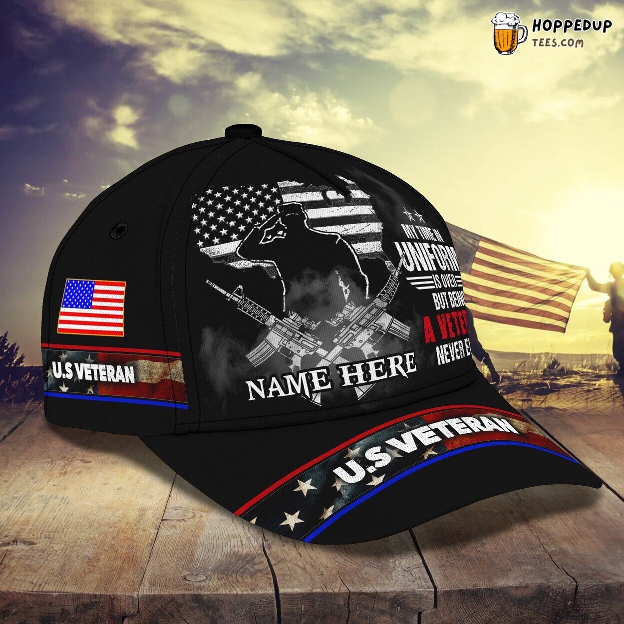 3D Classic Cap Tribute to Our Brave Veterans Personalized Name Hat Design 3D Classic Cap Tribute to Our Brave Veterans Personalized Name Hat Design