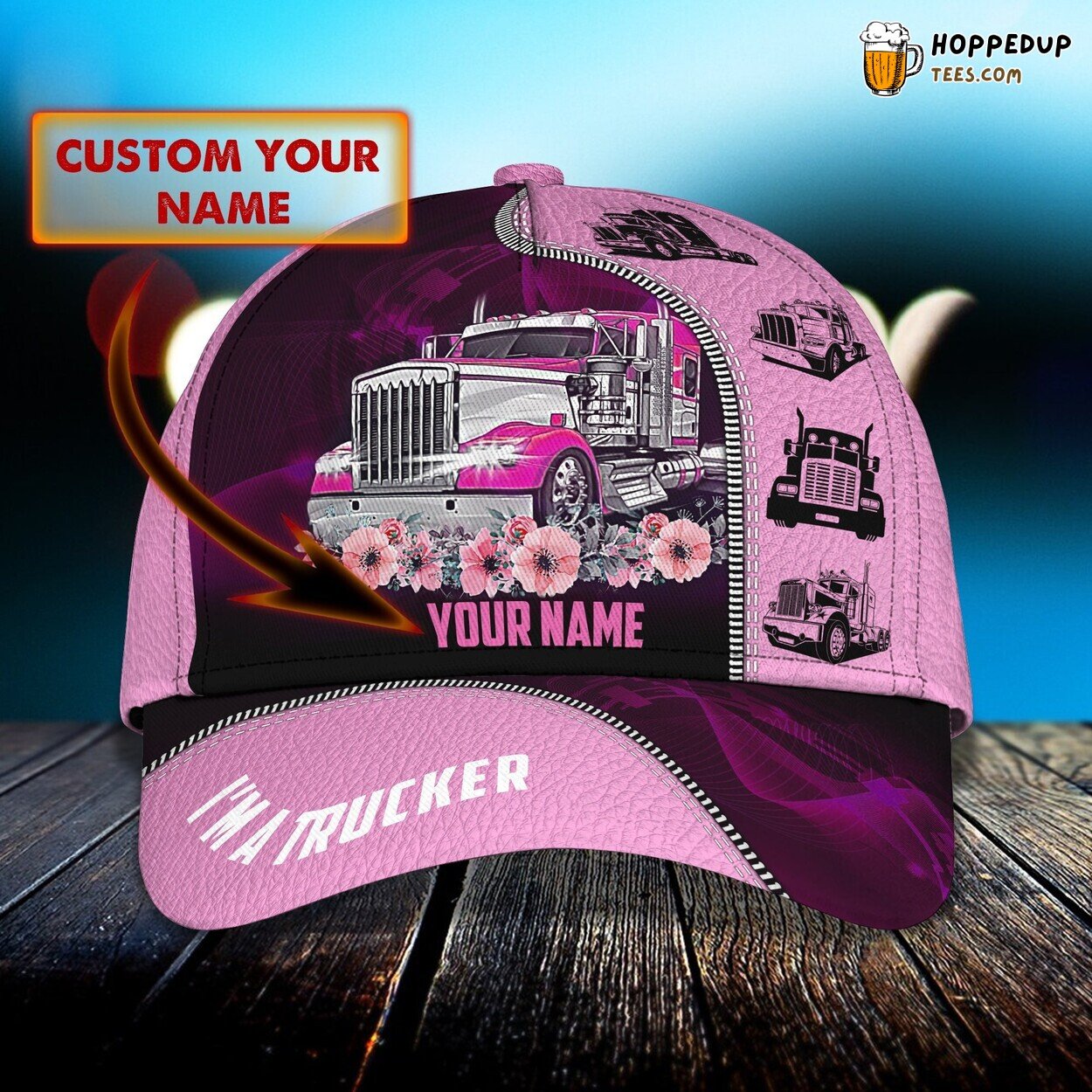 3D Classic Cap Trucker Girl Personalized Name Unique Stylish Best Design Look
