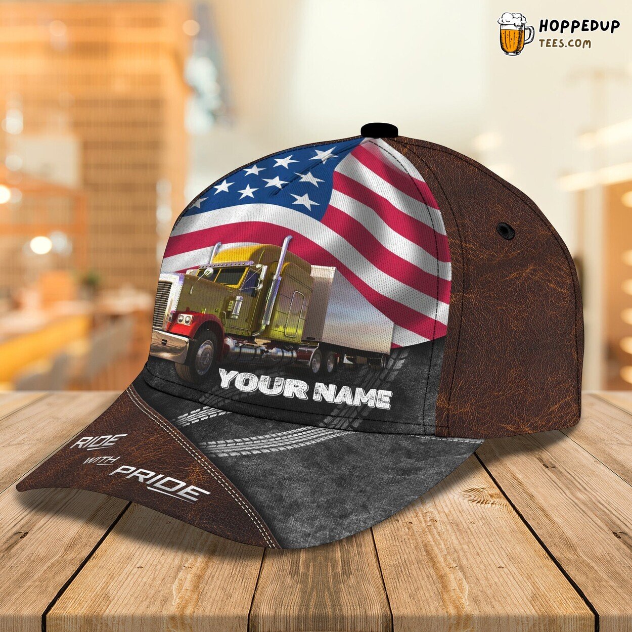 3D Classic Cap Trucker Ride Pride Personalized Name Distinct Design Cap