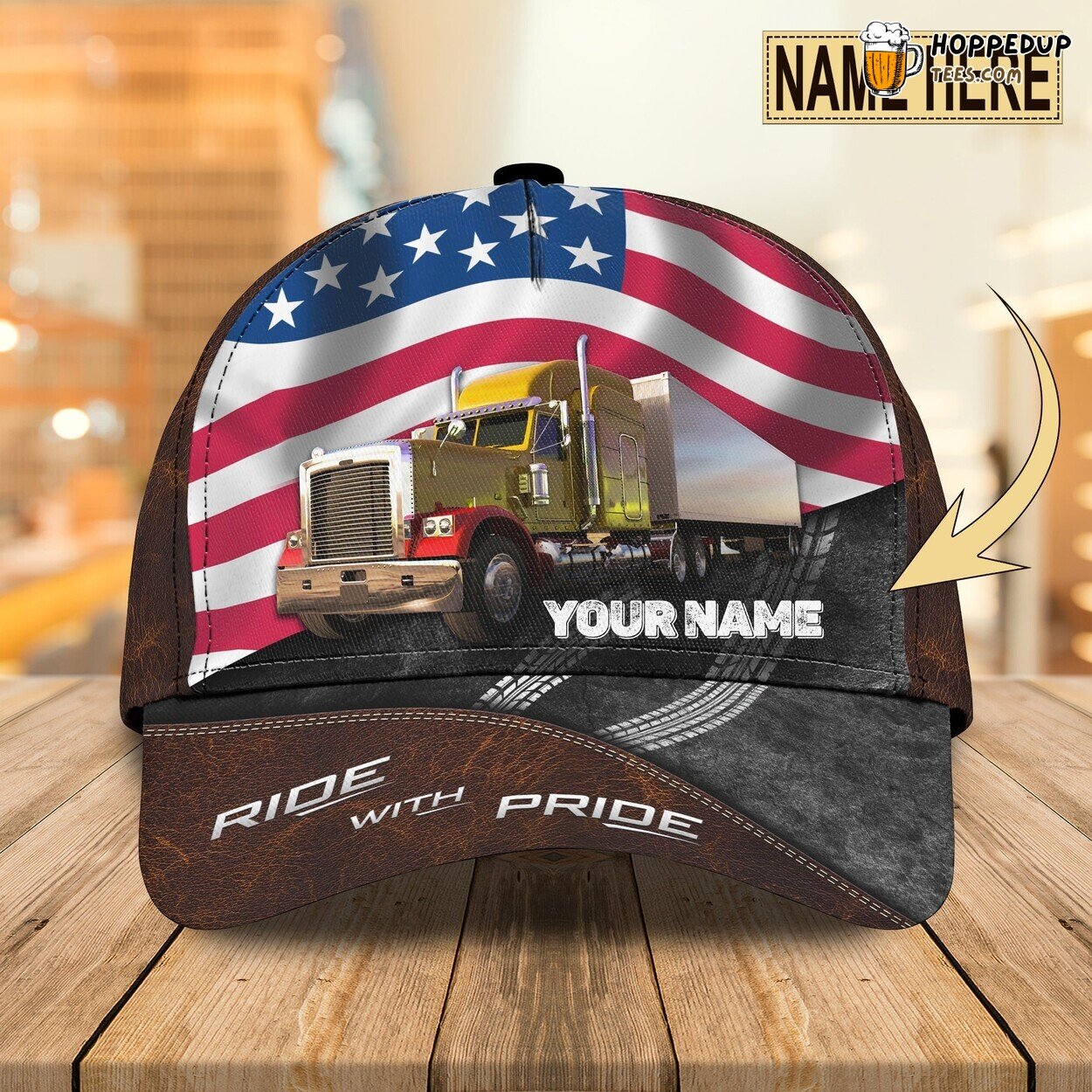 3D Classic Cap Trucker Ride Pride Personalized Name Distinct Design Cap
