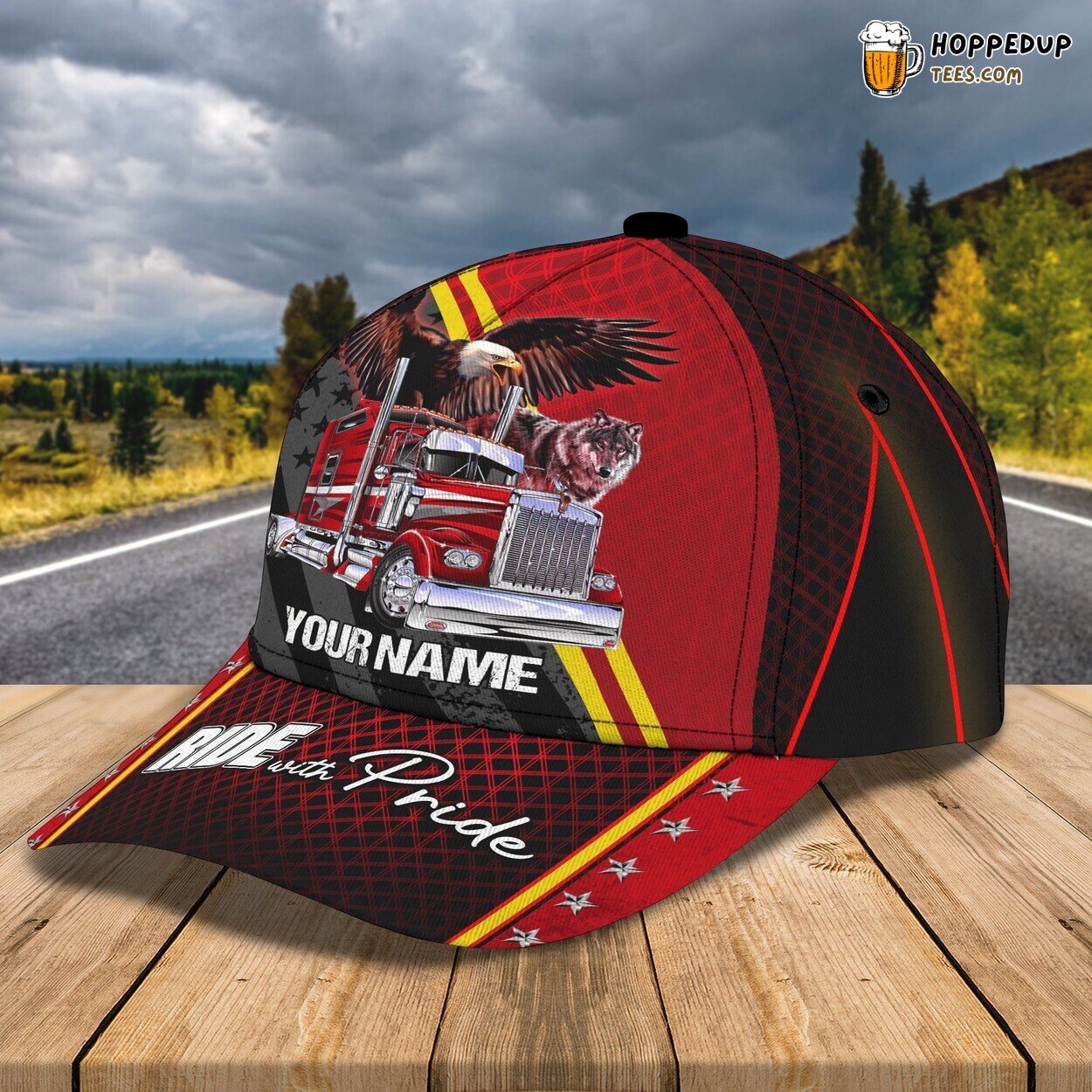 3D Classic Cap Trucker Ride To Pride Personalized Name Distinct Hat