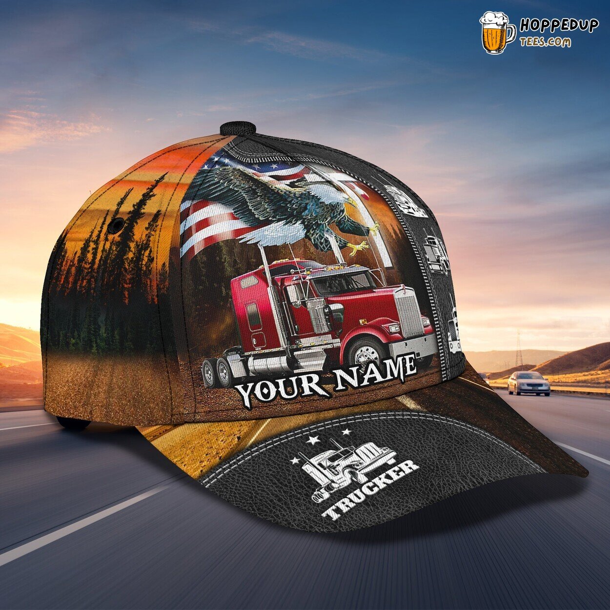 3D Classic Cap Trucker Road Warrior Personalized Name Unique Hat 3D Classic Cap Trucker Road Warrior Personalized Name Unique Hat
