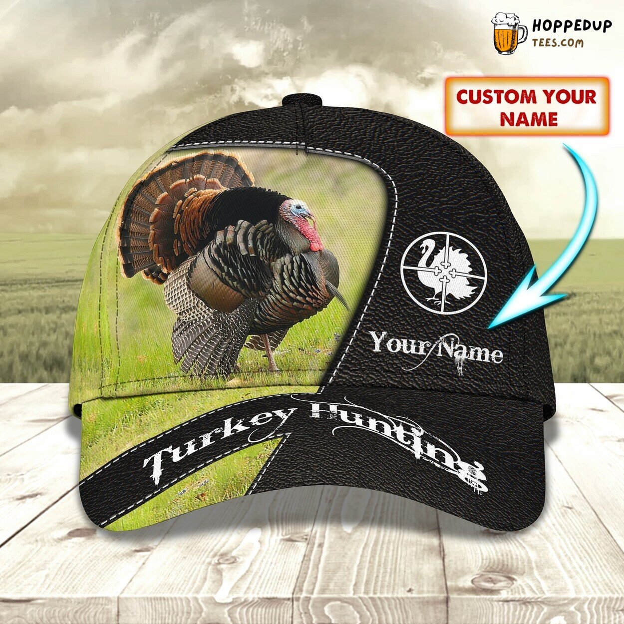 3D Classic Cap Turkey Hunting Enthusiast Personalized Name Hat Tribute