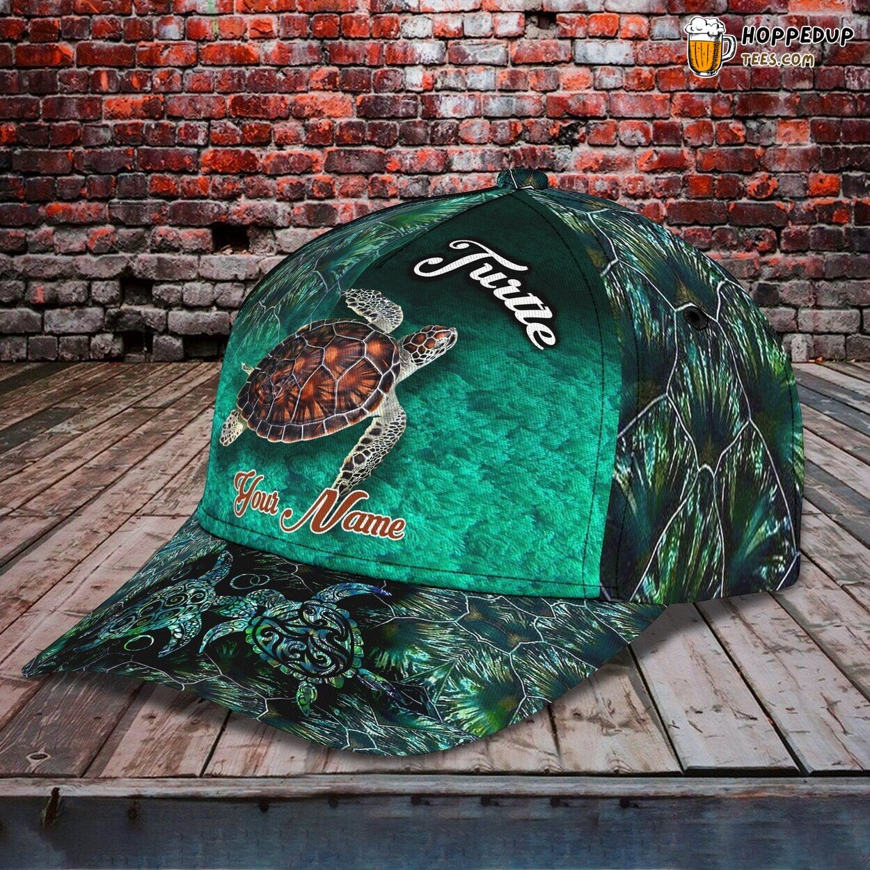 3D Classic Cap Turtle Lovers Ocean Personalized Name Classic Hat Unique Tribute