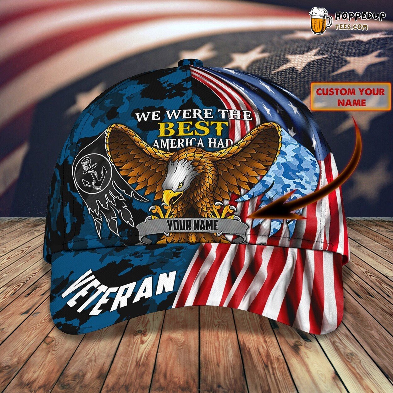 3D Classic Cap Veteran Navy Pride Personalized Name Hat Unique Experience