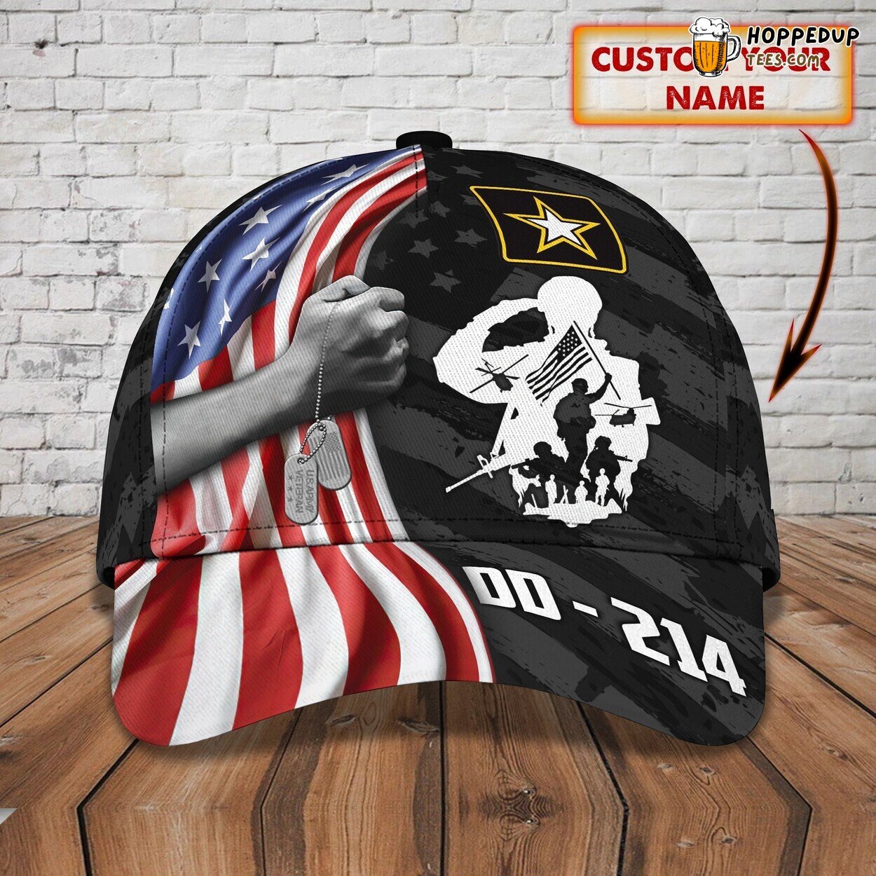 3D Classic Cap Veteran Personalized Name Unique High Quality Design Model