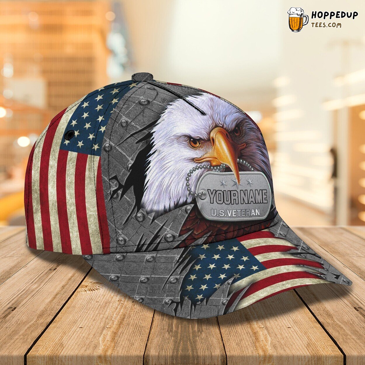 3D Classic Cap Veteran Pride Personalized Name Distinctive Design Hat