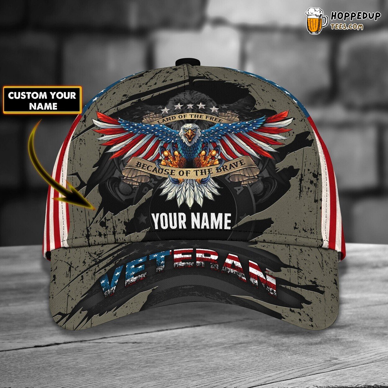 3D Classic Cap Veteran Pride Personalized Name Unique Hat Experience