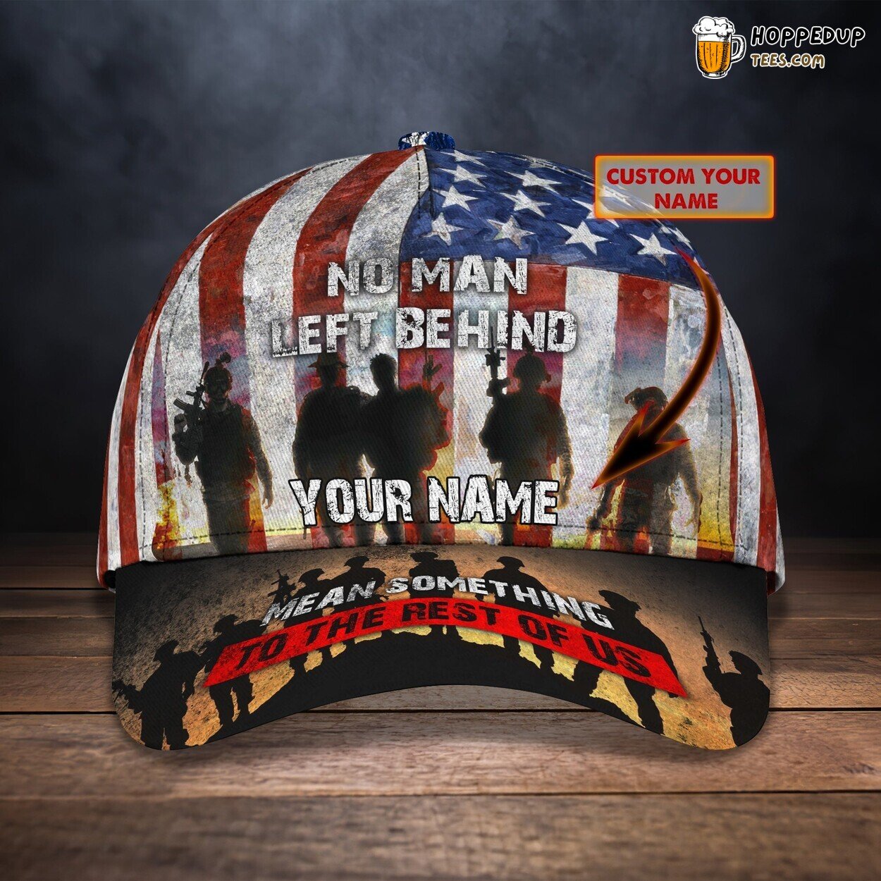 3D Classic Cap Veteran Salute Personalized Name Hat Unique Design Tribute