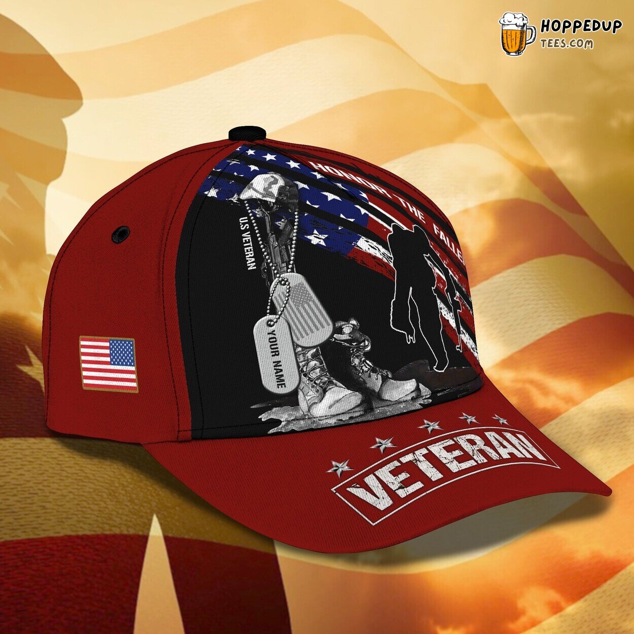 3D Classic Cap Veteran Tribute Honor Personalized Name Unique Hat 3D Classic Cap Veteran Tribute Honor Personalized Name Unique Hat
