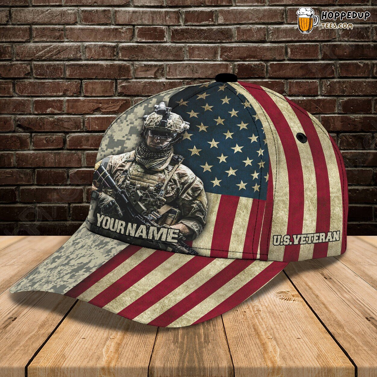 3D Classic Cap Veteran Tribute Personalized Name Honor Service Hat 3D Classic Cap Veteran Tribute Personalized Name Honor Service Hat