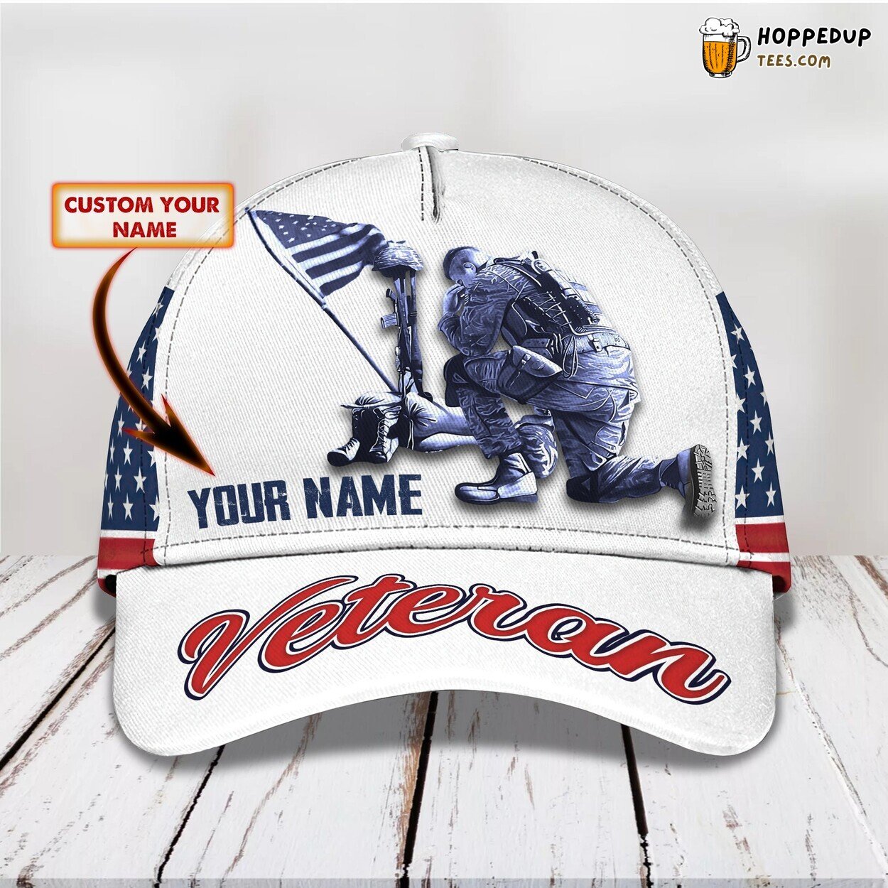 3D Classic Cap Veteran Unique Personalized Name Design Premium Quality