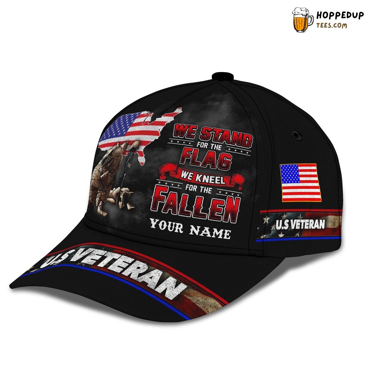 3D Classic Cap Veterans Brave Hearts Personalized Name Classic Hat Unique Design 3D Classic Cap Veterans Brave Hearts Personalized Name Classic Hat Unique Design