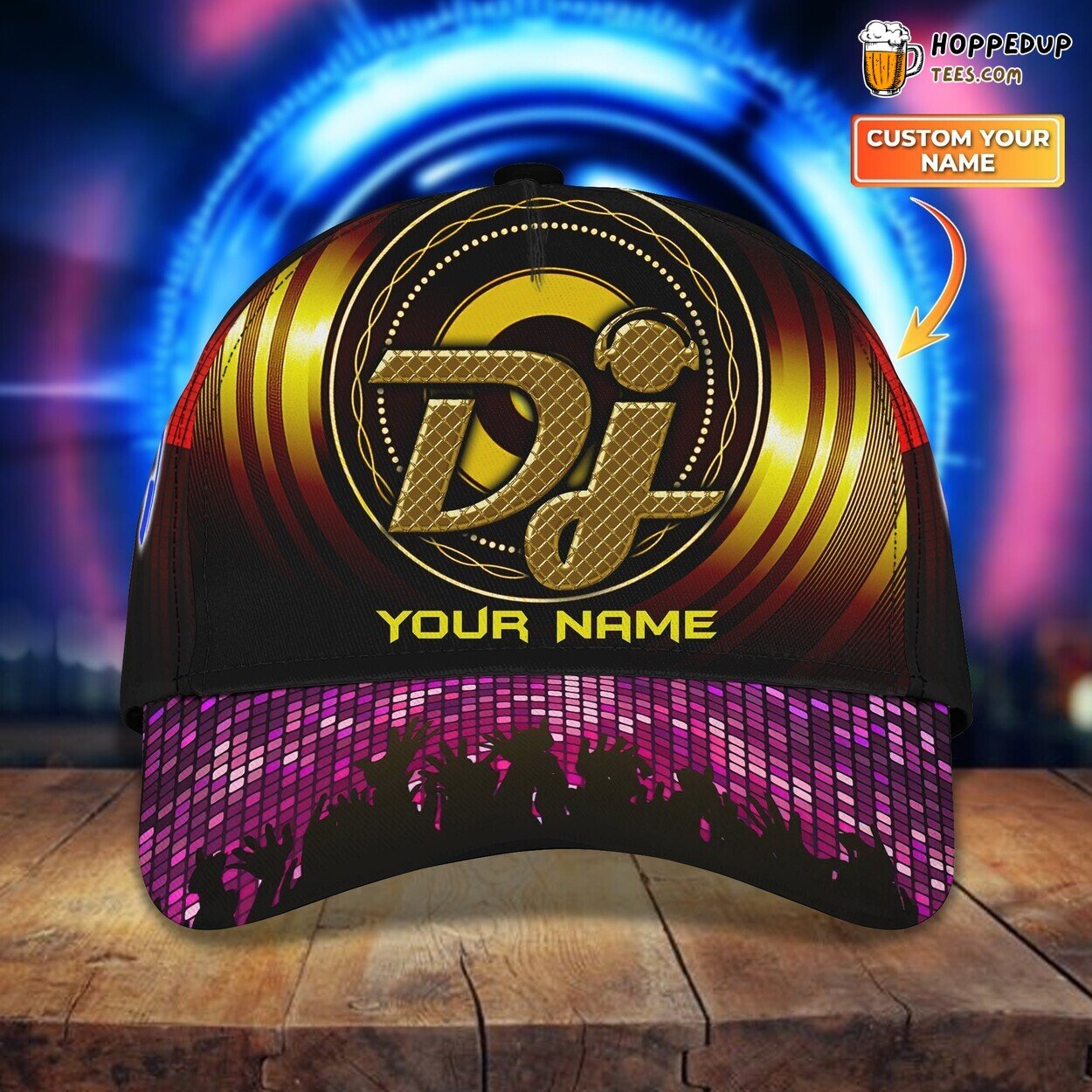 3D Classic Cap Vibrant Rhythms DJ Personalized Name Unique Hat Design