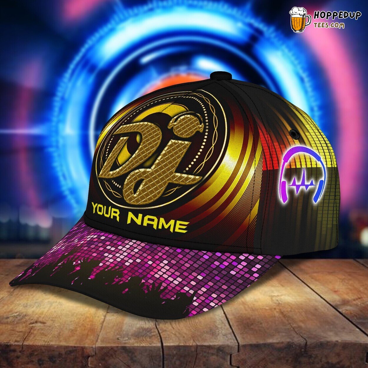 3D Classic Cap Vibrant Rhythms DJ Personalized Name Unique Hat Design 3D Classic Cap Vibrant Rhythms DJ Personalized Name Unique Hat Design