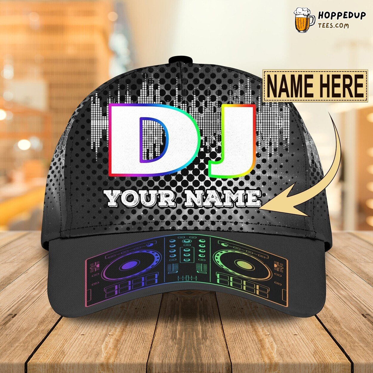 3D Classic Cap Vibrant Rhythms DJ Personalized Name Unique Hat Design