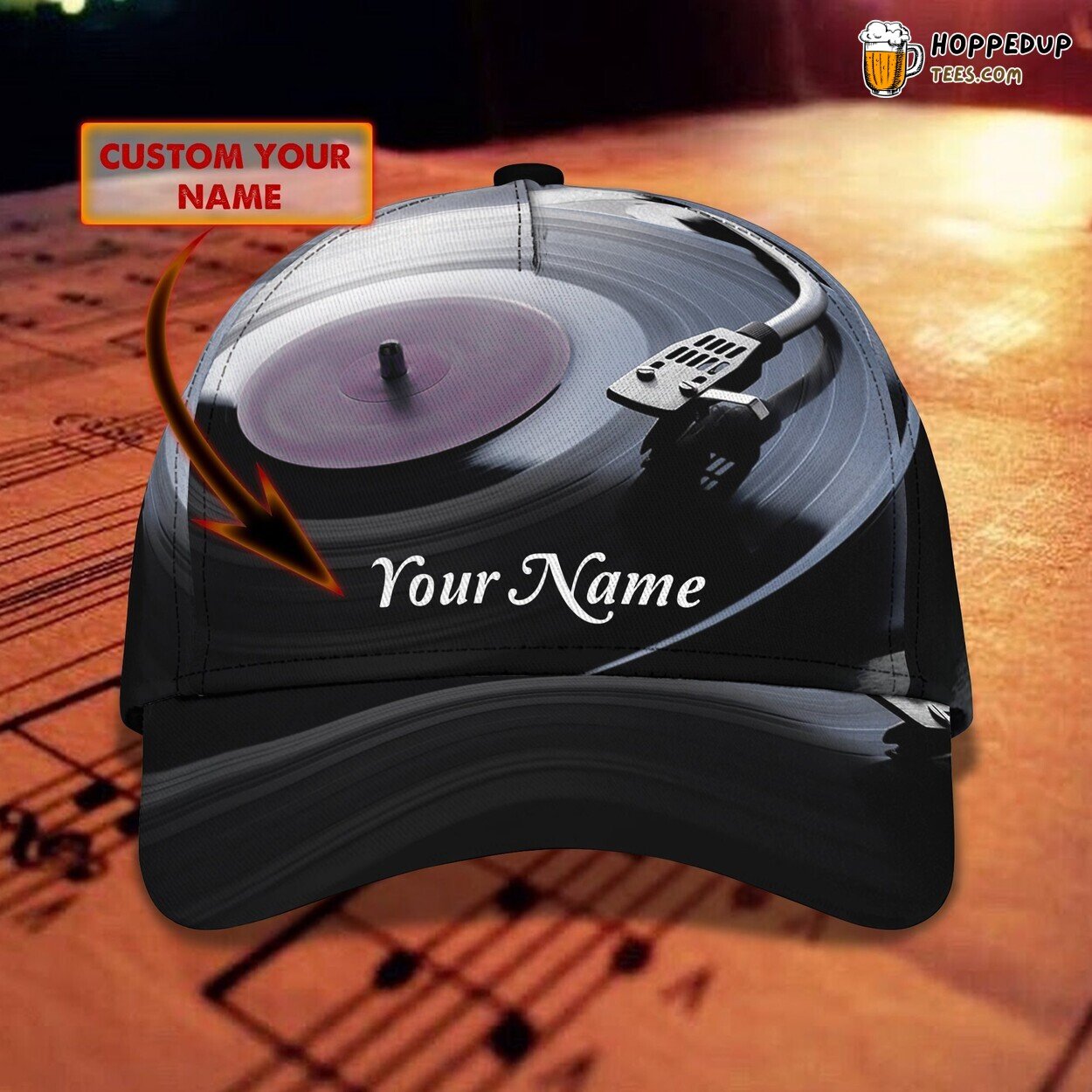 3D Classic Cap Vinyl Record Nostalgia Personalized Name Stylish Unique Premium Design