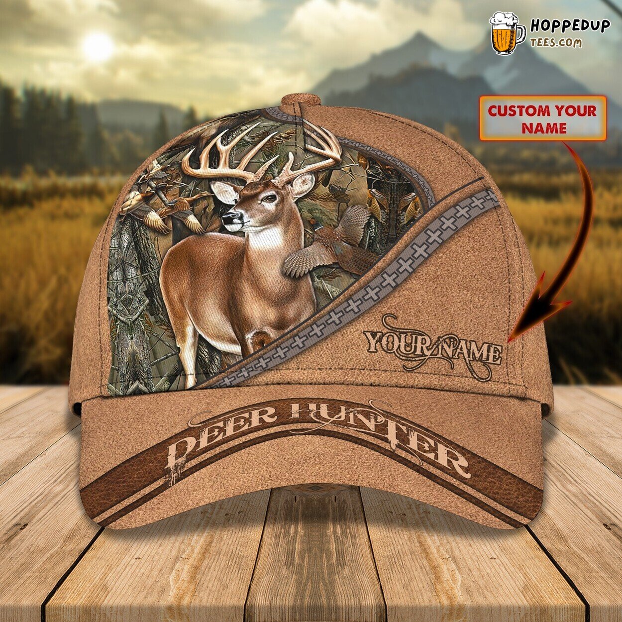 3D Classic Cap Wilderness Deer Hunter Personalized Name Unique Hat