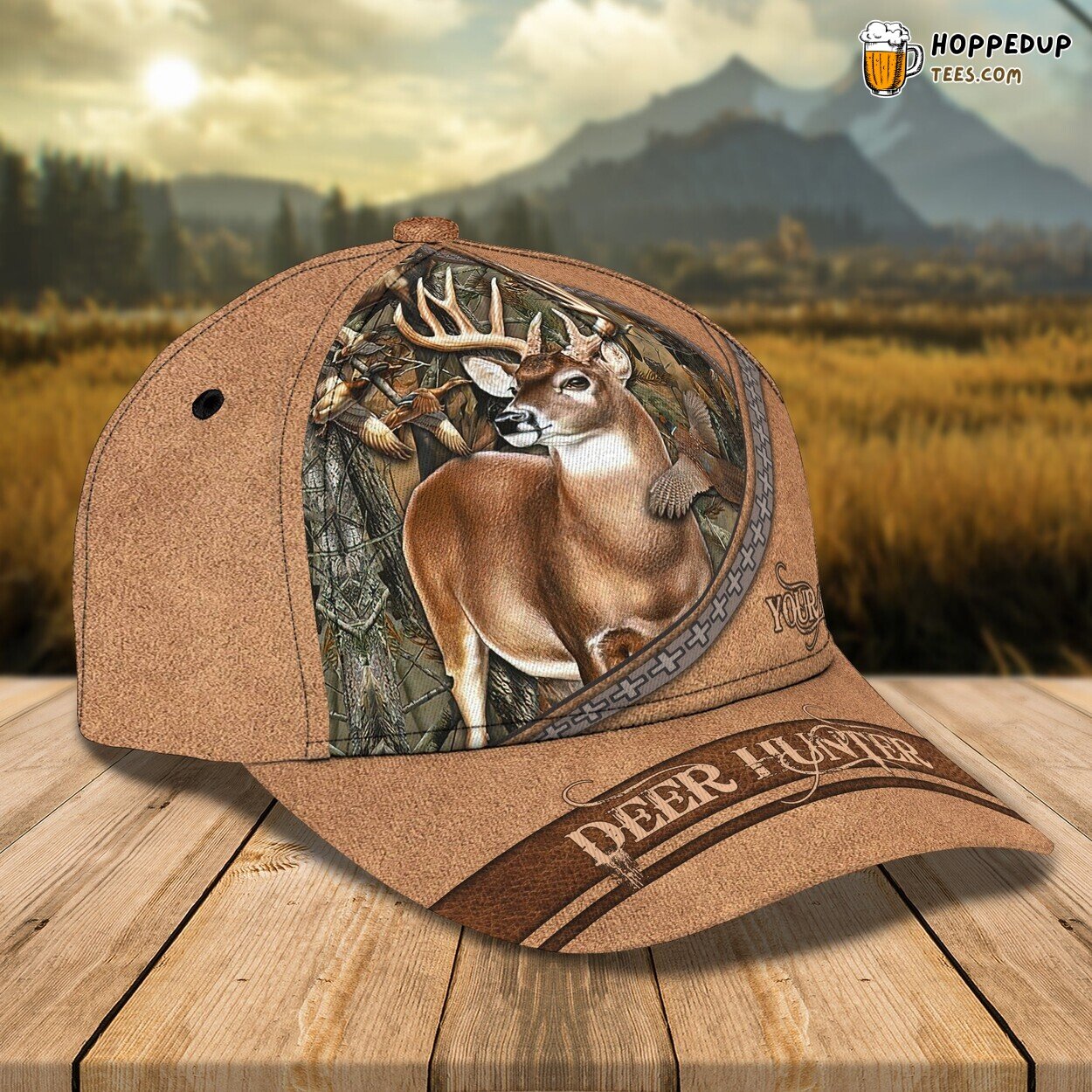 3D Classic Cap Wilderness Deer Hunter Personalized Name Unique Hat