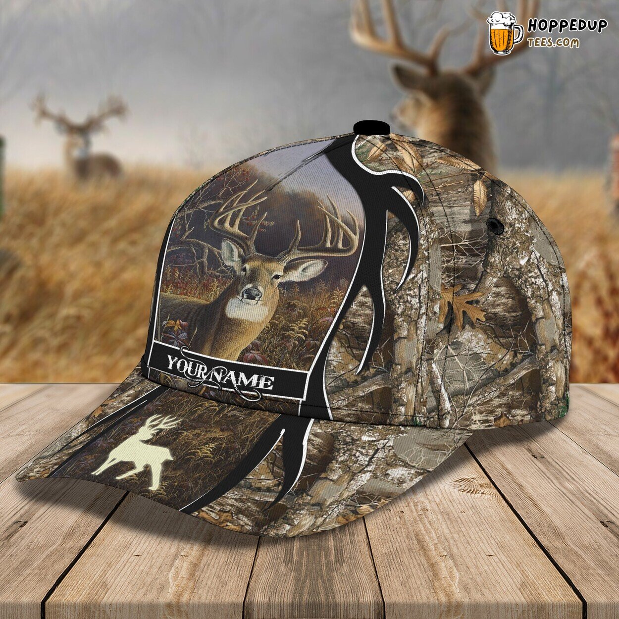3D Classic Cap Wilderness Deer Hunting Personalized Name Hat Tribute