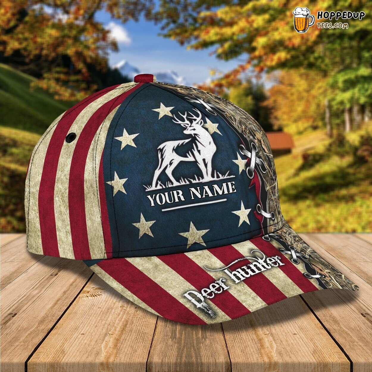 3D Classic Cap Wilderness Deer Hunting Personalized Name Unique Hat 3D Classic Cap Wilderness Deer Hunting Personalized Name Unique Hat