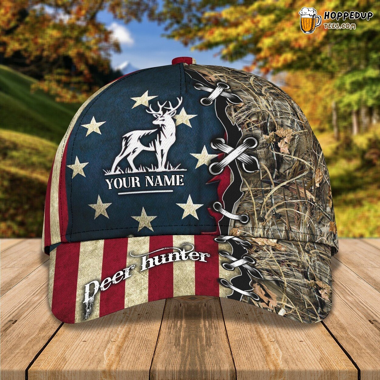 3D Classic Cap Wilderness Deer Hunting Personalized Name Unique Hat