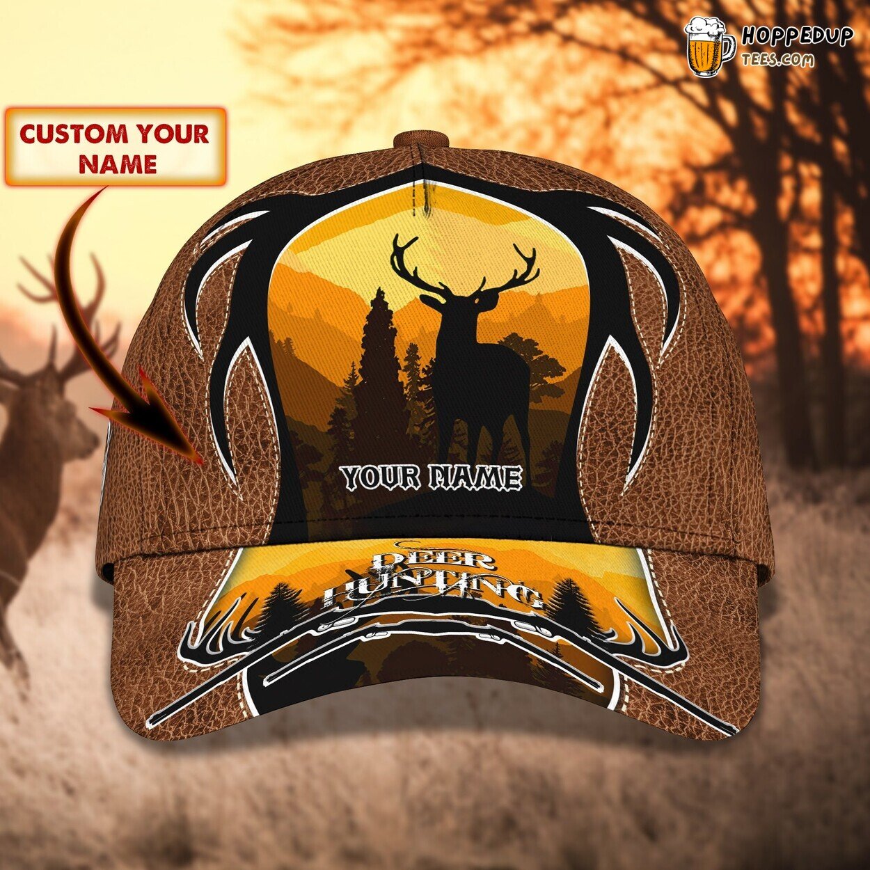 3D Classic Cap Wilderness Hunting Personalized Name Unique Design Hat