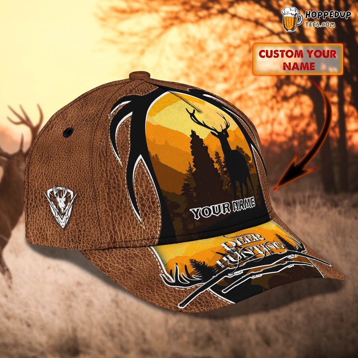 3D Classic Cap Wilderness Hunting Personalized Name Unique Design Hat 3D Classic Cap Wilderness Hunting Personalized Name Unique Design Hat