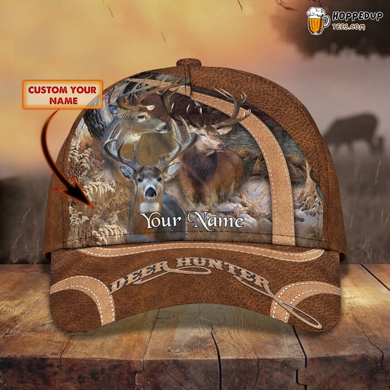 3D Classic Deer Hunter Cap Personalized Name Wildlife Design Unique Hat Wear