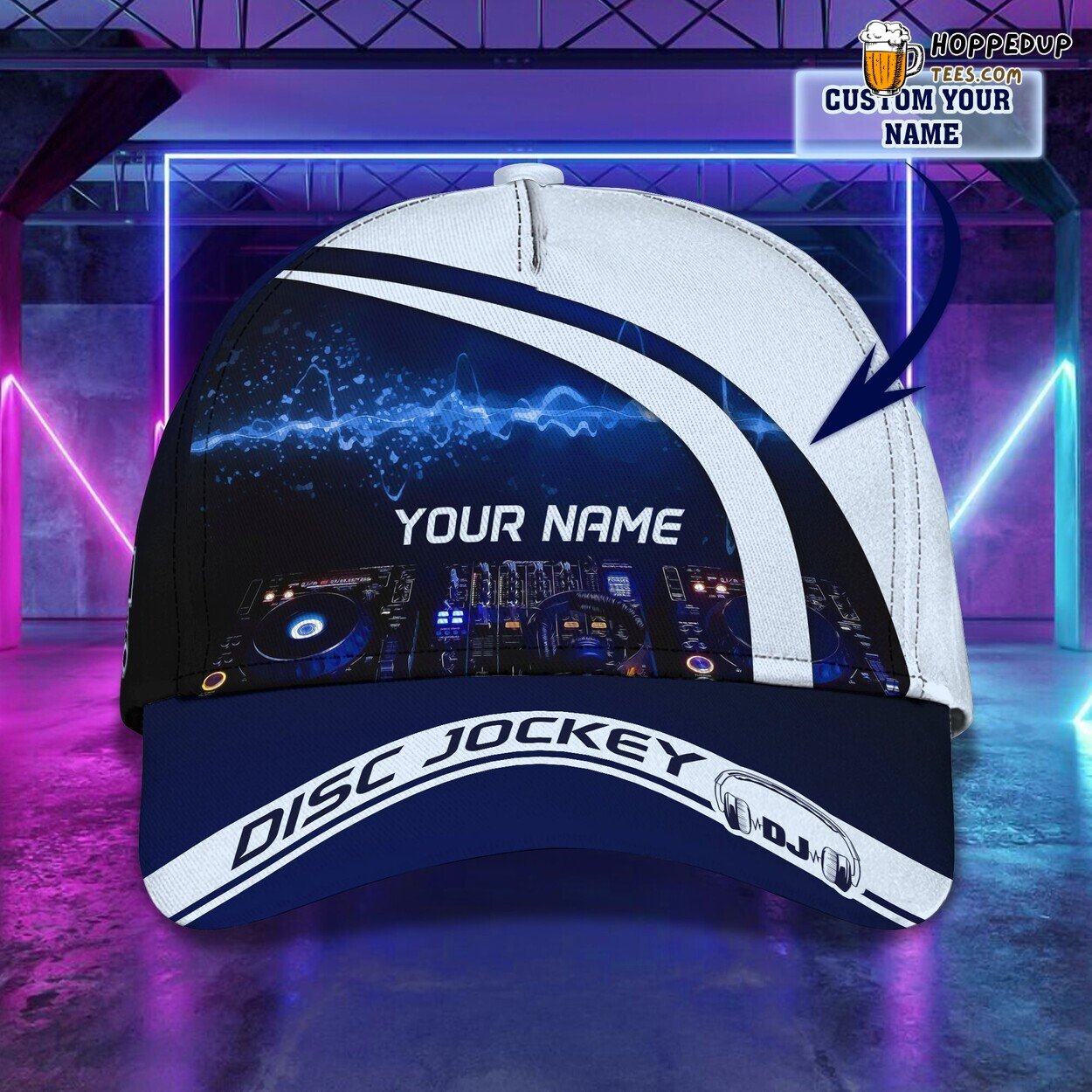 3D Classic DJ Cap Beat Mixer Personalized Name Unique Hat Design Wear