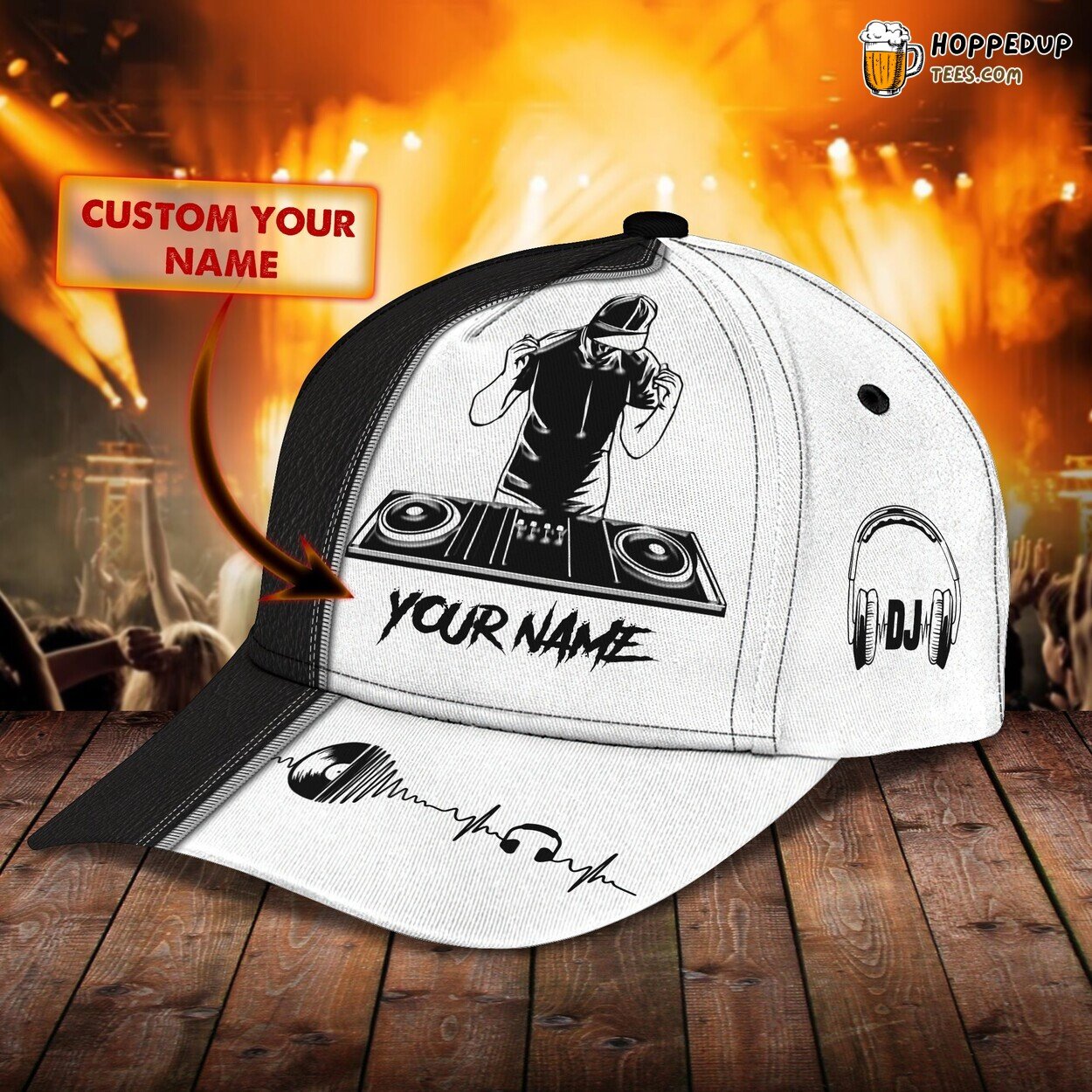 3D Classic DJ Cap Personalized Name Unique Music Lover Design Hat Enthusiast