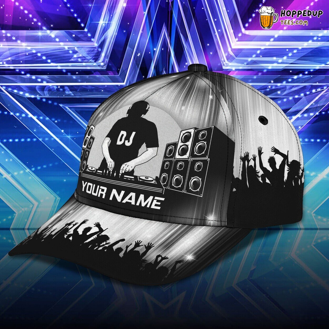 3D Classic DJ Music Lover Cap Personalized Name Unique Design Hat Enthusiast 3D Classic DJ Music Lover Cap Personalized Name Unique Design Hat Enthusiast