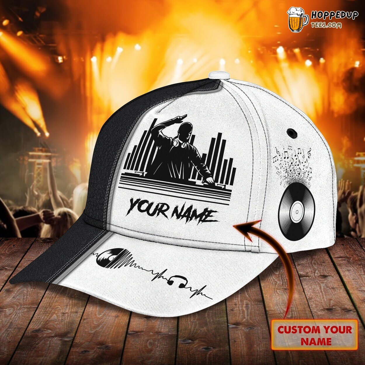 3D Classic DJ Theme Cap Music Lover Personalized Name Unique Design Hat