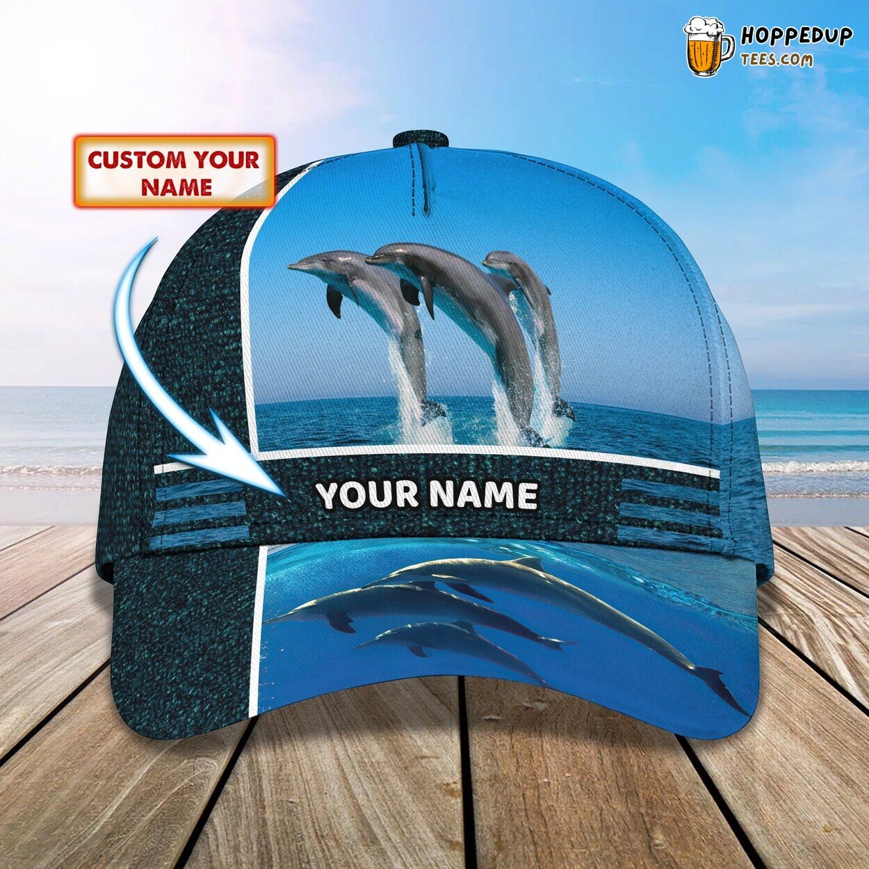 3D Classic Dolphin Lovers Cap Personalized Name Unique Stylish Premium Trend