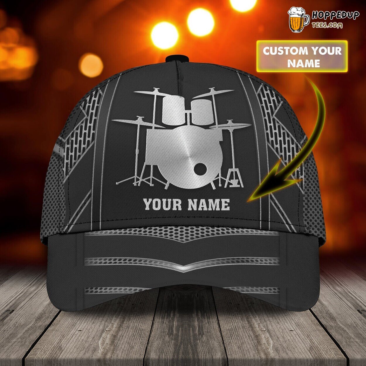 3D Classic Drum Cap Personalized Name Unique Beat Enthusiast Hat Wear