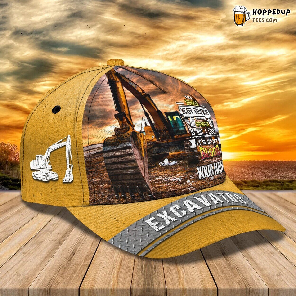 3D Classic Excavator Design Cap Personalized Name Unique Stylish Trend Model 3D Classic Excavator Design Cap Personalized Name Unique Stylish Trend Model